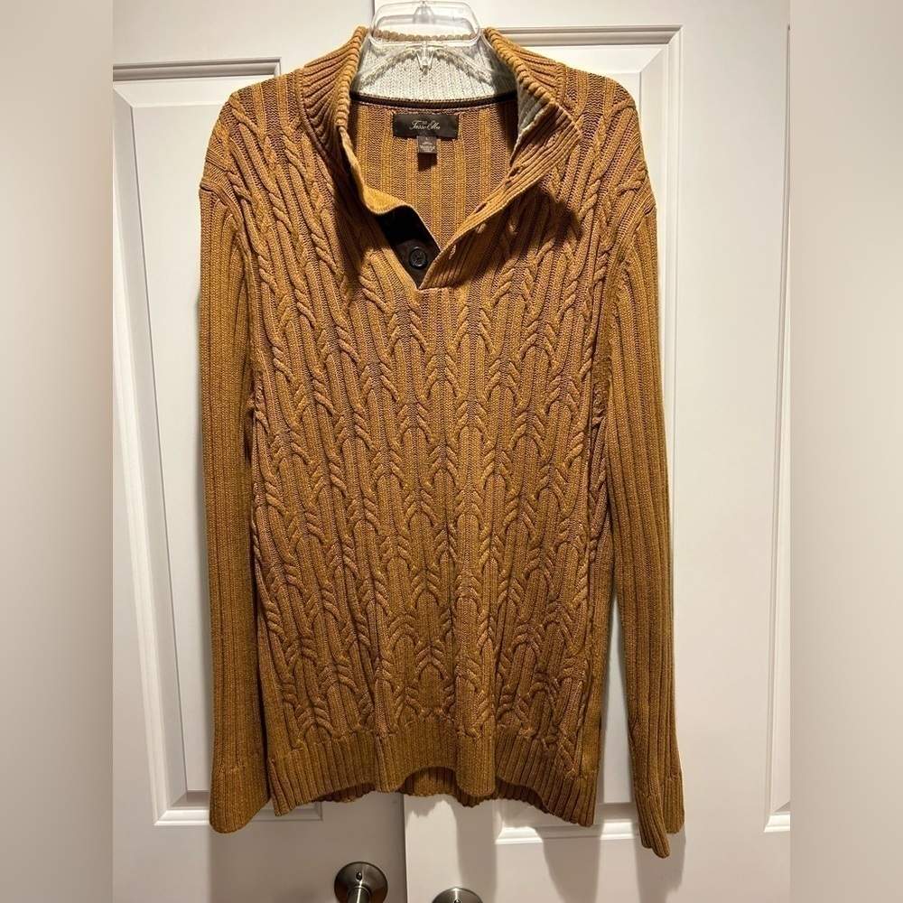 Tasso Elba Cable Knit Chunky Fisherman’s Pullover Sweater
